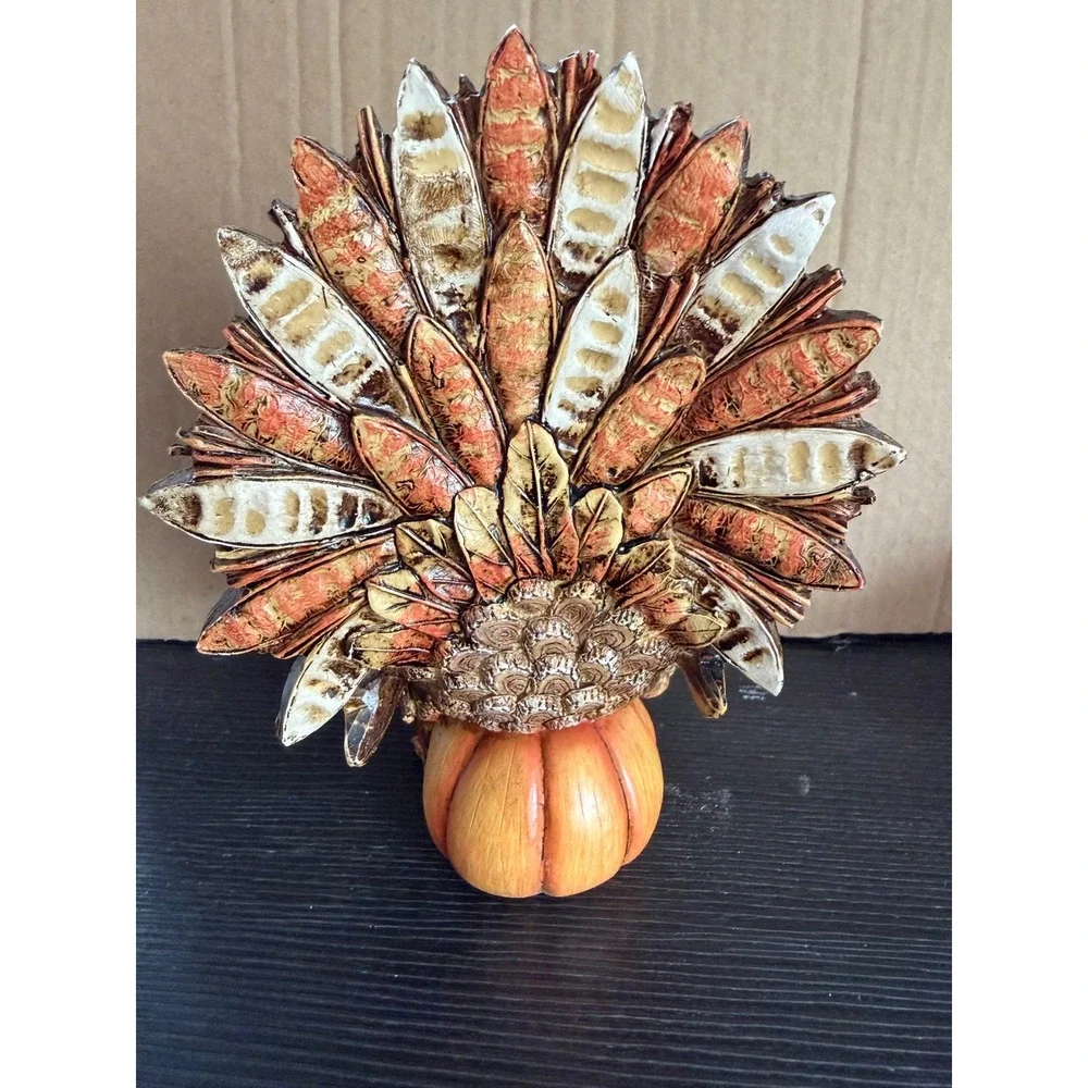 Harvest Traditions Resin TurkeyFigurine Thanksgiving Decor AutumnCenterpiece 7in